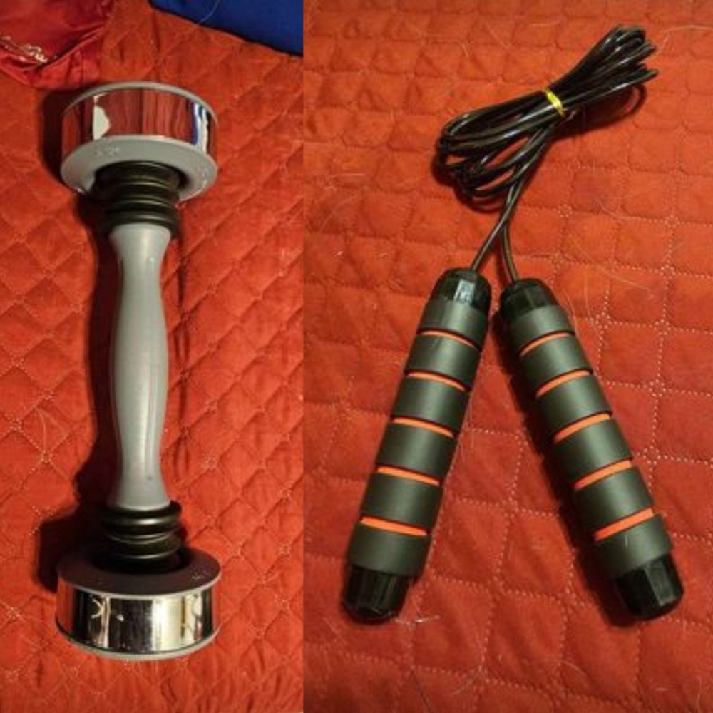 Jumprope and shake dumbbell